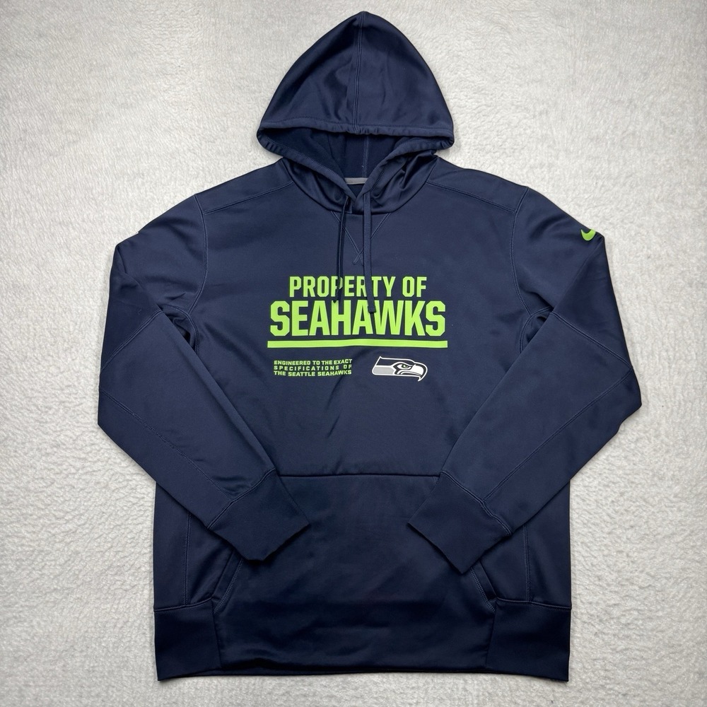 Nike Property of Seattle Seahawks Training Hoodie Blue‎ Men's Size XL